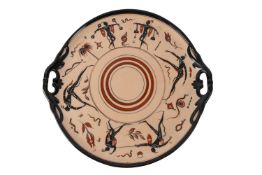 A porcelain cabaret tray of circular for
