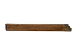 A mahogany and brass bound 'T' ruler, ma