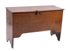 An elm and oak 'six plank' coffer,