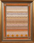 A George III rectangular silkwork panel, circa 1800; depicting blooms and trailing foliage,