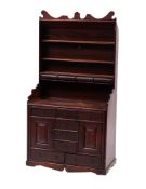 A late George III miniature oak dresser,