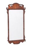 A walnut framed wall mirror in late George I style,