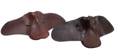 A JT BARRETT of REDDITCH 18 1/2in brown leather saddle;