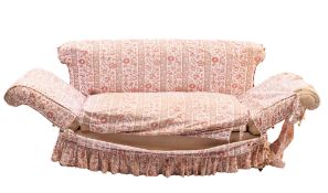 An upholstered sofa bed,