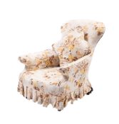 A Victorian upholstered armchair,