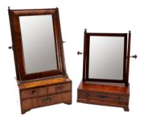 A Queen Anne and later walnut dressing table mirror,
