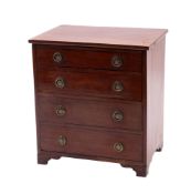 A mahogany dwarf chest of drawers in Regency style,