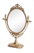 A brass dressing table mirror, 20th cent