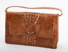 A 20th Century crocodile leather handbag