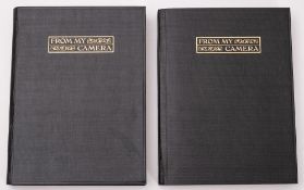 Two annotated photo albums documenting a