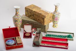 A pair of late 20th century Chinese fami