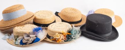 A quantity of lady's straw hats. In a range of sizes and designs.