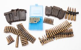 Two WWII German black leather ammunition