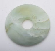 A modern Chinese jade disc (Bi) 8cm, dia