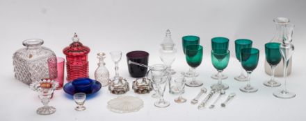 A mixed group of coloured and other glas