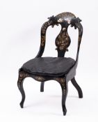 A Victorian parcel gilt and shell inset