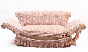 An upholstered sofa bed, late 19th /earl