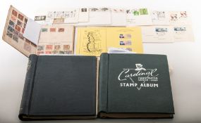 A collection of stamps in two spring-back albums, plus other and covers,