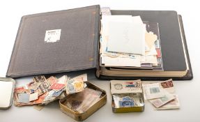 Stamp album with GB Queen Victoria and later, including two 1840 1d Blacks,