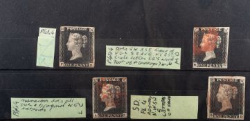 Great Britain. 1840 1d Blacks x 4 stated by vendor plates 4, including 4 margins.
