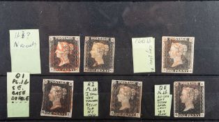 Great Britain. 1840 1d Blacks x 6, stated by vendor plate 1b, including four with 4 margins.