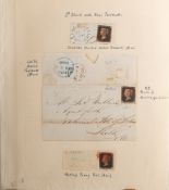 Great Britain. 1840 1d Blacks x 3 on piece / front.