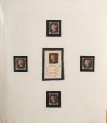 Great Britain. 1840 1d Blacks x 5 including one on piece.