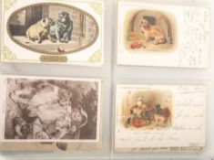 An album of early 20th century and later postcards relating to dogs, comprising portrait,