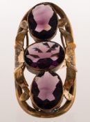 An antique gilt and 9ct gold ring,