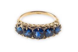 An impressive late Victorian sapphire and diamond ring,