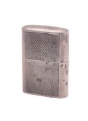 A George V silver cased lighter, rounded rectangular form,