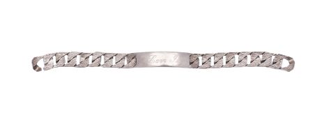 A 20th century curb-link silver identity bracelet,