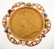 A Diamond Jubilee medallion of Queen Victoria 1897, bust left, crowned, veiled and draped,