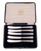 Six various cased sets of silver, to include two sets of six teaspoons,
