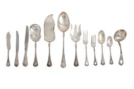 A modern Mexican part-canteen of silver plated flatware & cutlery, in a decorative pattern,