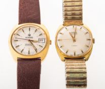 Roamer Searock a gentleman's automatic gold-plated wristwatch the round silvered dial having raised