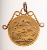 A full sovereign pendant,