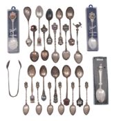 Sixteen silver souvenir spoons, mixed standards & regions,