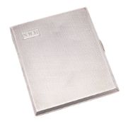 A George V silver cigarette case, of rectangular outline, with canted sides,