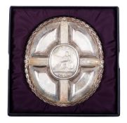 By Christopher Lawrence - A cased modern silver commemorative dish,