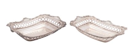 A pair of late Victorian silver bonbon dishes,