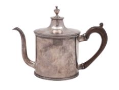 A George III silver argyle, circular form, with bead borders,