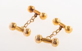 A pair of early 20th century 15ct gold cufflink's, chain link fittings, UK hallmark, 5.0grams.