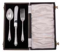 Three various cased sets; an egg cup & spoon,