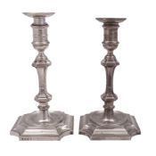 A pair of 20th century silver candlesticks,