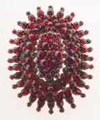 A Victorian Bohemian garnet keepsake pendant brooch,