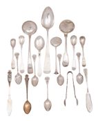 Various silver flatware, to include a continental tablespoon, two sauce ladles, six teaspoons,