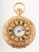 Connell, London a fully-engraved 18K gold half-hunter pocket watch