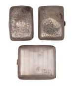 Two early 20th century silver cigarette cases,