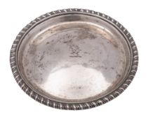 A George III Irish silver wine funnel stand, circular form,